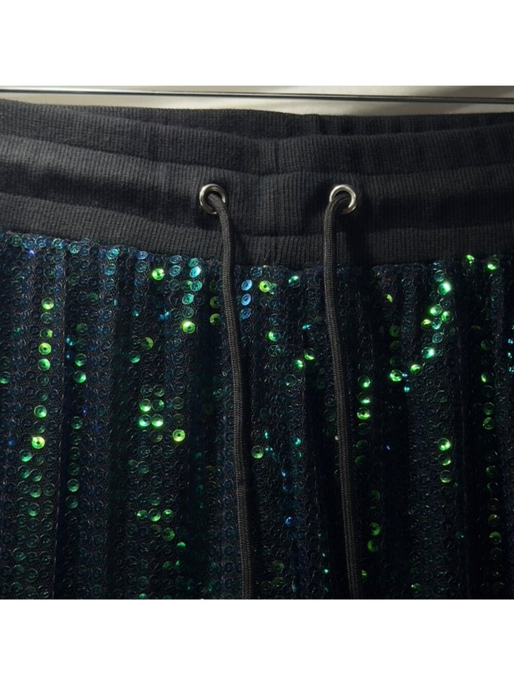 ASHLEY SPORT Womens Jogging Set Green Sequins Hoodie Bomber Jacket Size 14/16 - Picture 7 of 16